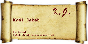 Král Jakab névjegykártya